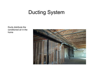 Ducting System

Ducts distribute the
conditioned air in the
home
 