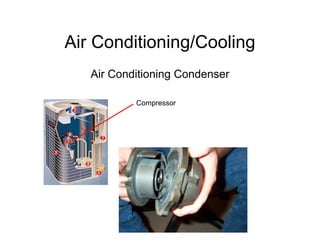 Air Conditioning/Cooling
   Air Conditioning Condenser

           Compressor
 