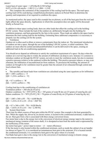 Hvac cooling load calculation | PDF