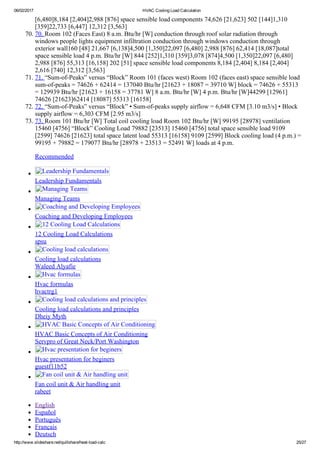 Hvac cooling load calculation | PDF