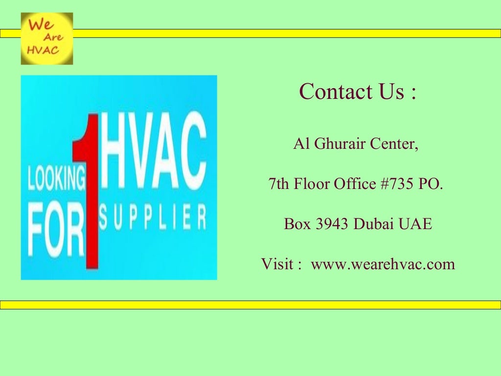Hvac equipment supplier in dubai