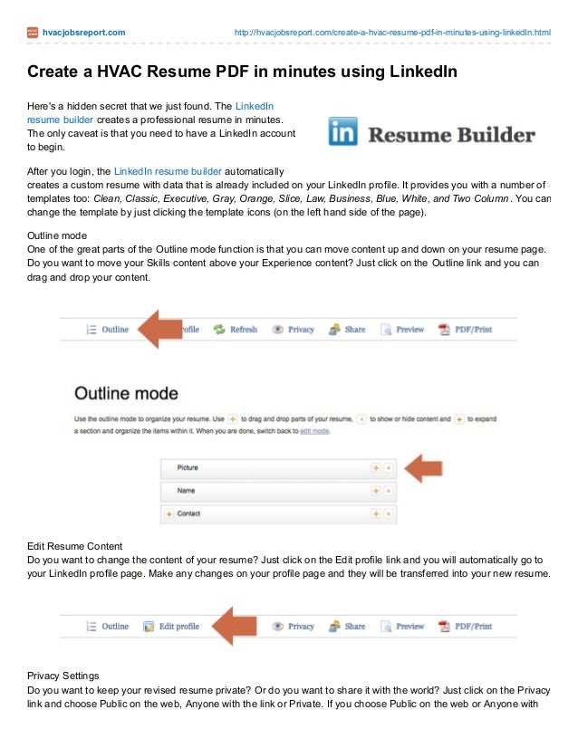 Resume Builder Linkedin