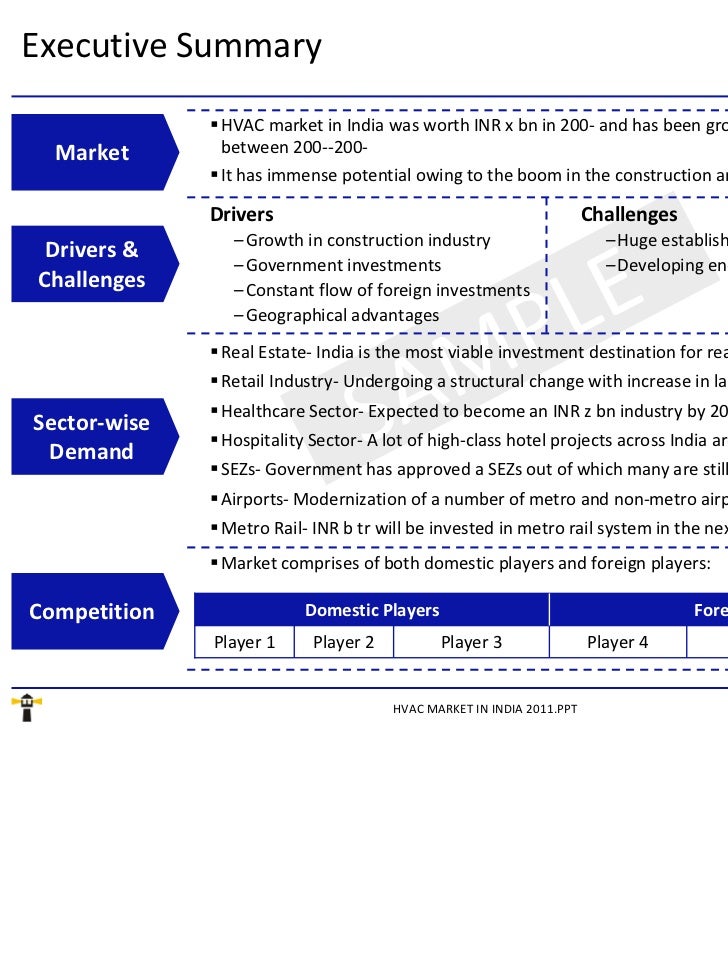 Market Research Report : HVAC Market in India 2011 Market Research Report : HVAC Market in India 2011