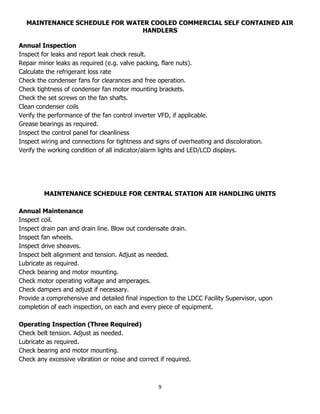 Hvac preventive maintenance schedule | PDF