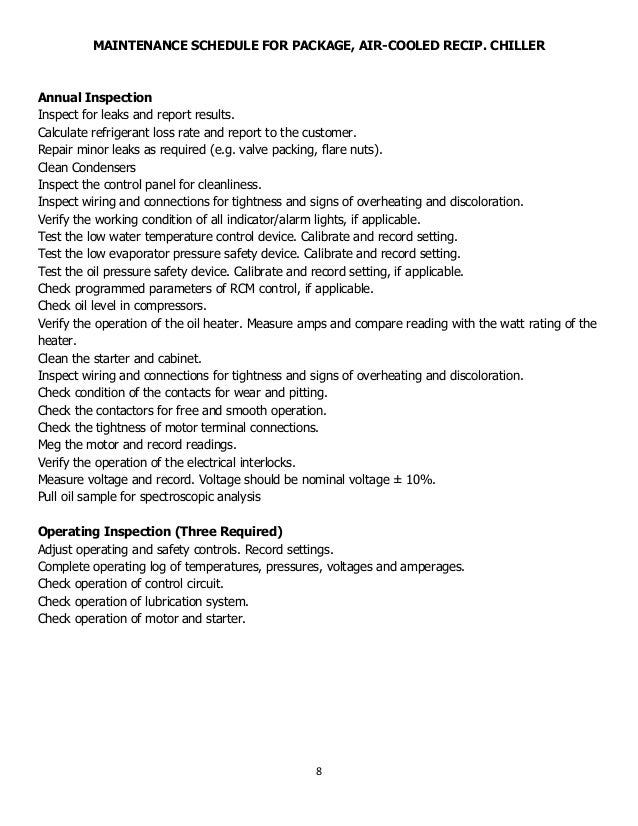 Hvac preventive maintenance schedule