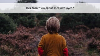 Hva ønsker vi å oppnå med nettskyen?
 