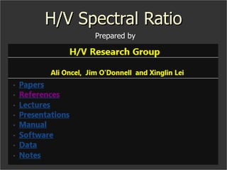 H/V Spectral Ratio Prepared by 