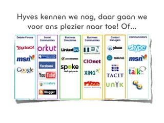 Hyves kennen we nog, daar gaan we
  voor ons plezier naar toe! Of…




              Bron: Octavio Pitaluga Neto
 