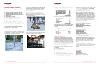 Bad ThIngs can happen – safeTy fIrsT!                               2) There was a ground fault a few years ago that caused the        According to a recent study, the following were the most         Whatever form of maintenance approach is selected, the most
There are many things to consider when testing a HV Breaker,        insulating oil inside a transformer to evaporate and finally it    commonly reported breaker problems:                              important goal is to achieve maximum reliability at the
but first and foremost, it is essential to think about safety.      caught fire. The upstream breaker should have cleared this                                                                          lowest possible life cycle cost. The bottom line is usually
                                                                                                                                           Does not close on command               34%
Always:                                                             fault, but it was too late.                                                                                                         $$$$ but do not forget personal safety!
                                                                                                                                           Does not open on command                14%
n		 Make	sure	the	breaker	is	isolated	and	grounded                  3) In Ohio, thieves removed the ground conductors in a                 Breakdowns (poles, ground)               8%                  Ideally a non-invasive method of testing should be used;
n		 Disconnect	the	breaker	control	circuit	from	test	               substation. This resulted in a fire that was put out before it         Operates without command                 7%                  with Megger equipment it is possible to compare measured
    equipment	before	performing	work	on	the	breaker                 caused major damage, but it could have easily led to a disaster        Others                                 30+%                  values of key parameters with the values that are given by
n		 observe	polarity                                                had it not been caught in time.                                                                    (Courtesy CIGRE)                 the circuit breaker manufacturer. A series of tests are carried
n		 Use	touch-proof	connectors                                                                                                         The same study listed the most common fault areas as:            out to provide a comparison with previous results or to create
n		 Connect	the	ground	to	the	test	equipment                                                                                                                                                            a “footprint” for future reference and comparison. Where
                                                                                                                                              Operating mechanism                      70%
n		 Comply	with	local	safety	regulations                                                                                                                                                                changes are discovered, further tests and analysis can be
                                                                                                                                              Interrupters                             14%
n		 exercise	care	before	operating	a	breaker                                                                                                                                                            carried out to trace the cause of deviations from the reference
                                                                                                                                              Insulation                                 6%
                                                                                                                                                                                                        and to determine corrective action.
                                                                                                                                              Frame/foundation                           5%
As with any electromechanical device, things can happen                                                                                                                                                 Corrective Maintenance
                                                                                                                                              All others                                 5%
that cause problems in the substation. The mantra of most
                                                                                                                                                                        (Courtesy CIGRE)                n	 when	something	has	already	happened
utilities is “Thou shall not fail to trip” when talking about the
                                                                                                                                       With some breakers, it is also useful to look at the frequency   Preventive Maintenance
breakers.
                                                                                                                                       of operation when determining the maintenance strategy.          n	 based	on	time	or	number	of	operations
But ensuring that the breaker will operate when needed                                                                                 For example:                                                     Periodic Maintenance
requires maintenance. Testing is essential.
                                                                                                                                           No of operations                      >10,000                n	carried out at regular intervals
It is not always an electrical failure that causes a breaker to                                                                            Time                                 >20 years               Condition-Based Maintenance
trip, as the following examples show.                                                                                                  Actual service, number of operations                             n	 a	maintenance	flag	is	set
1) Animals can get across the hot line of a breaker and cause                                                                                 Line CBs                            <50/yea               Predictive Maintenance
an unexpected trip, as can be seen in the photo below where         4) Even in a substation with batteries controlling the operation          Generator CBs                        <1/day               n	 service	only	when	needed
a snake got across a live conductor and ground.                     of the trip coils on breakers, there can be failures.                     Filter CBs                           >1/day               Reliability Centered Maintenance
                                                                                                                                                                                                        n	 predictive	maintenance	but	with	value/importance	
                                                                                                                                                                                                           priorities	taken	into	consideration
                                                                                                                                       maInTenance sTraTegIes
                                                                                                                                       Various utilities, people and organizations have different       No matter which strategy is chosen, it is important to strive
                                                                                                                                       viewpoints on and approaches to maintenance strategies.          to have the same conditions from test to test. High precision
                                                                                                                                       Testing and maintenance methodologies have changed over          signal acquisition is also necessary, together with high
                                                                                                                                       the years and in all likelihood will continue to evolve as new   measurement accuracy and a reliable means of storage
                                                                                                                                       technologies become available. This section is only intended     for data.
                                                                                                                                       to create awareness about some of the possible approaches.
                                                                                                                                                                                                        If the set up work required can be minimized and the
                                                                                                                                       There are no correct or incorrect strategies, but there is
                                                                                                                                                                                                        connection hook-up from the test instrument to the apparatus
                                                                                                                                       sometimes a better way of doing things.
                                                                                                                                                                                                        simplified, faster testing and evaluation of results can be
                                                                                                                                       Approaches to maintenance include but are not limited to         achieved.
                                                                                                                                       the following:
                                                                                                                                                                                                        Testing can be done at various stages in the life of a breaker
                                                                                                                                       n	 Corrective	maintenance                                        including:
                                                                                                                                       n	 Preventative	maintenance
                                                                                                                                                                                                        n	 Development
                                                                                                                                       n	 Periodic	time	interval	based	maintenance
                                                                                                                                                                                                        n	 Production	
                                                                                                                                       n	 Condition	based	maintenance
                                                                                                                                                                                                        n	 Commissioning
                                                                                                                                       n	 reliability	centered	maintenance	(The	primary	aim	
                                                                                                                                                                                                        n	 Maintenance/fault	tracing
                                                                                                                                          here	is	to	preserve	system	functions	by	determining	
                                                                                                                                                                                                        n	 after	service	(re-commissioning)
                                                                                                                                          the	criticality	of	individual	components,	etc.)




	 4	   TeSTinG	HiGH	VolTaGe	BreakerS                                                                                                   				                                                                                      TeSTinG	HiGH	VolTaGe	BreakerS	      5
 