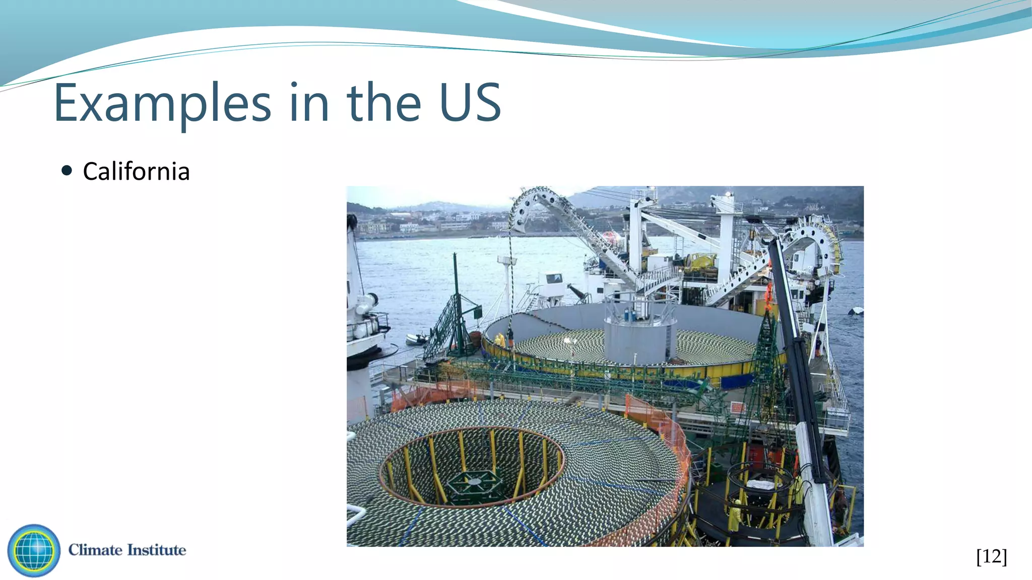 Examples in the US
 California
[12]
 