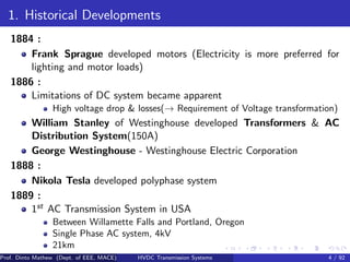HIGH VOLTAGE DIRECT CURRENT TRANSMISSION SLIDES | PDF