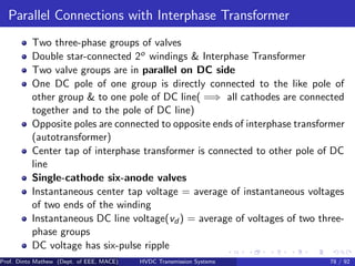 Line Interphase Transformer Example HIGH VOLTAGE DIRECT CURRENT TRANSMISSION SLIDES | PDF