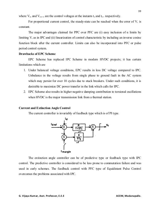 Constant extinction angle control hvdc