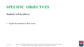 06/11/2024
SPECIFIC OBJECTVES
Students will be able to
1. Explain the operation of Marx circuit
J.Nagendran AP/EEE, Department of Electrical and Electronics Engineering, M.A.M. College
of Engineering and Technology, Siruganur, Tiruchirappalli – 621 105.
 