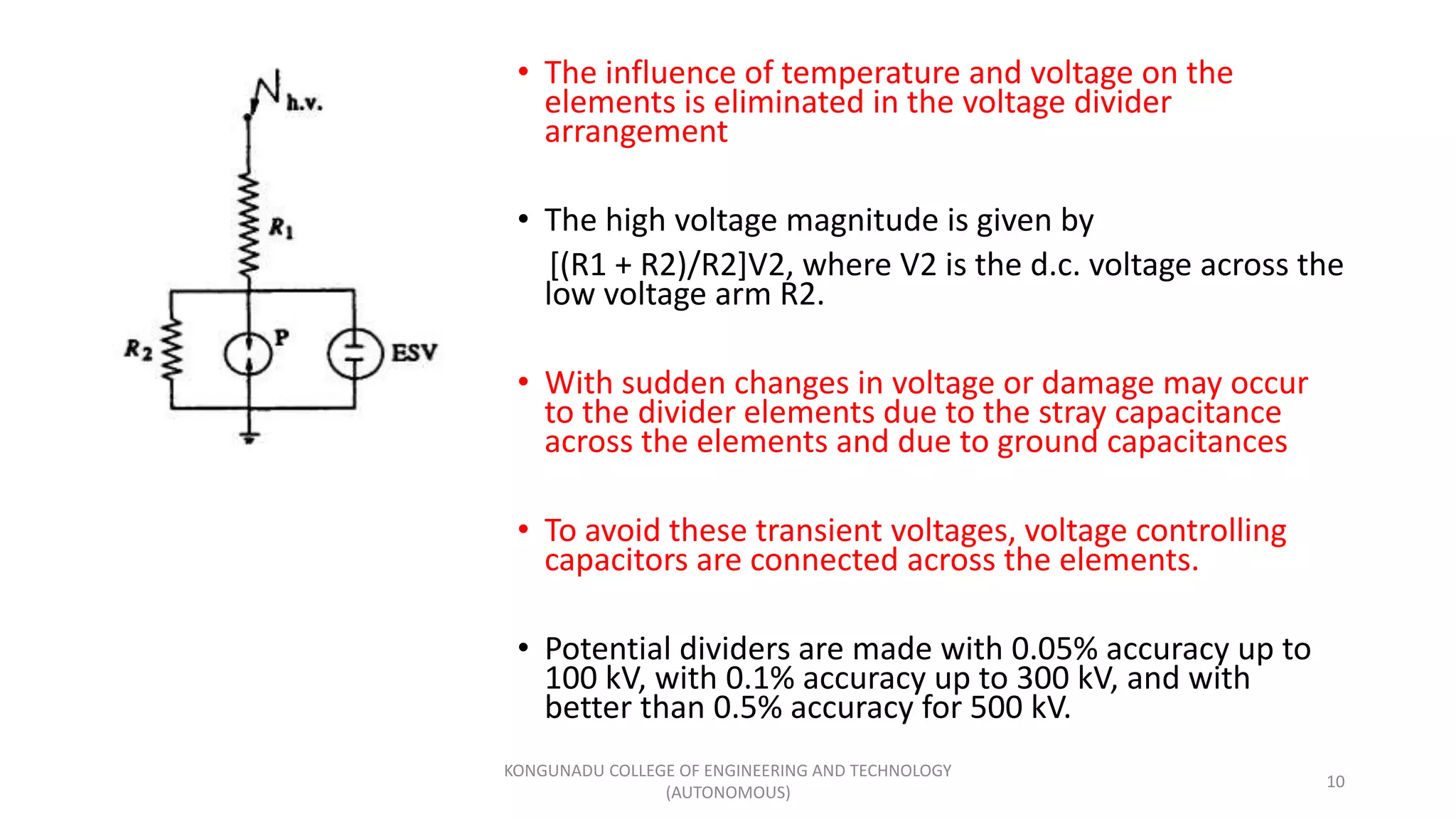 HVE UNIT IV MEASUREMENT OF HIGH VOLTAGES AND HIGH CURRENTS.pptx