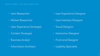 H O W T O I N T E G R A T E U X I N T O W H A T I D O ?
Follow these influencers!
• Jared Spool 
@jmspool
• Patrick Neeman 
@usabilitycounts
• Dan Saffer 
@odannyboy
• Russ Unger 
@russu
• Eric Reiss 
@elreiss
• Luke Wroblewski 
@lukew
46
 