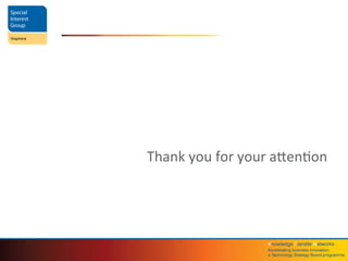 Knowledge	
  Transfer	
  Networks	
  	
  
Accelera4ng	
  business	
  innova4on;	
  	
  
a	
  Technology	
  Strategy	
  Board	
  programme	
  
Thank	
  you	
  for	
  your	
  aienQon	
  
 