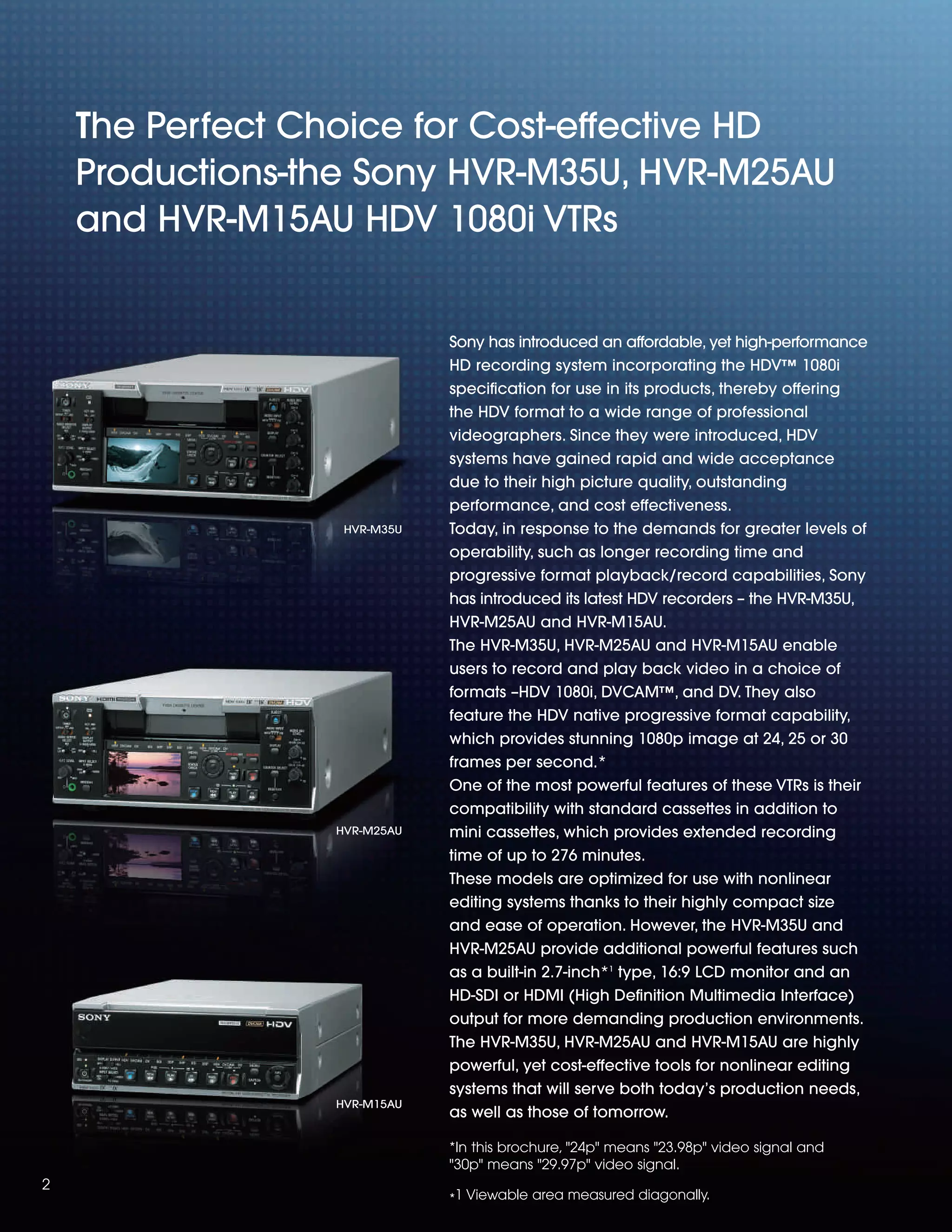 Sony HVR-M 15,25,35 | PDF