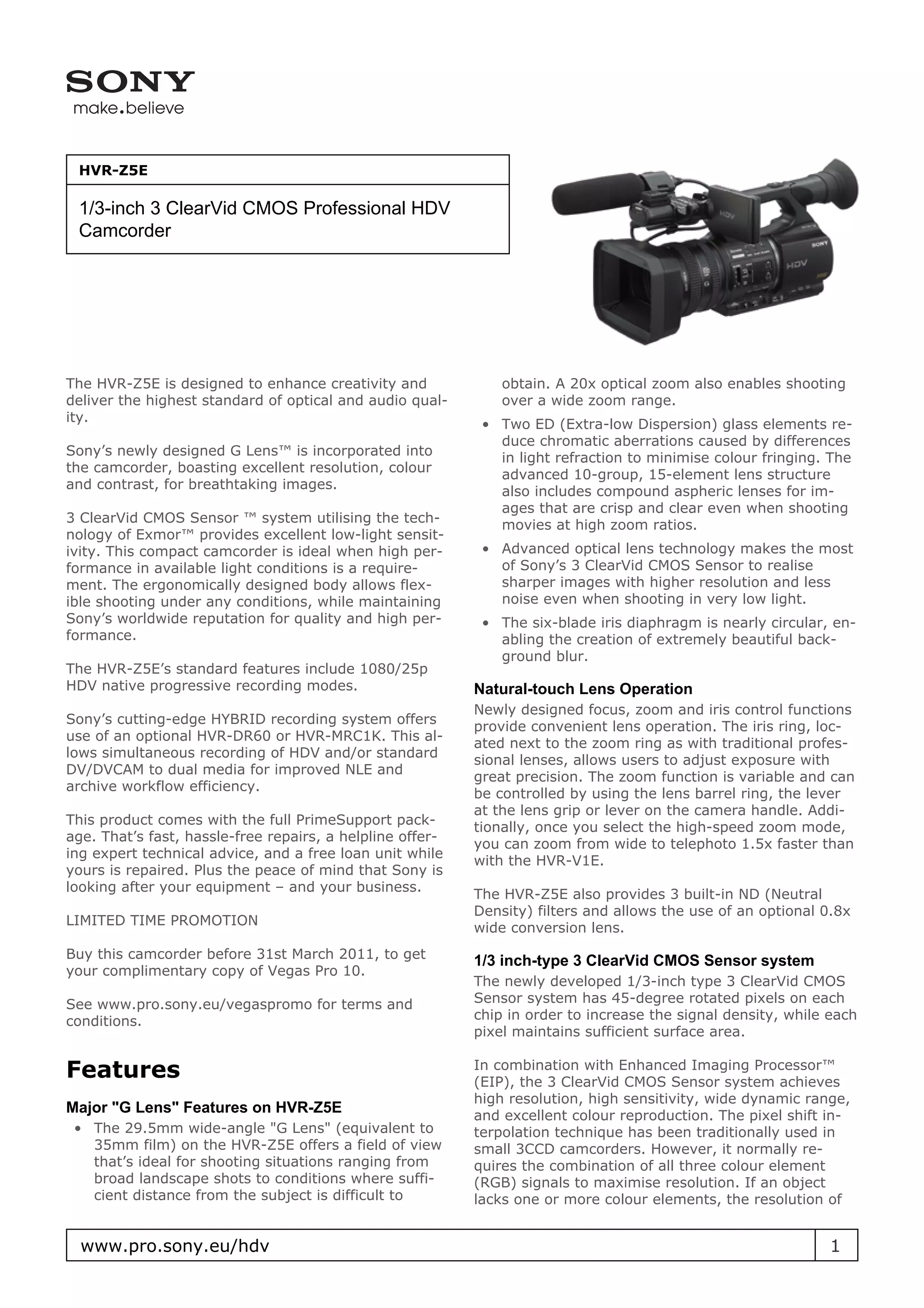Hvr Sony HVR-Z5E | PDF