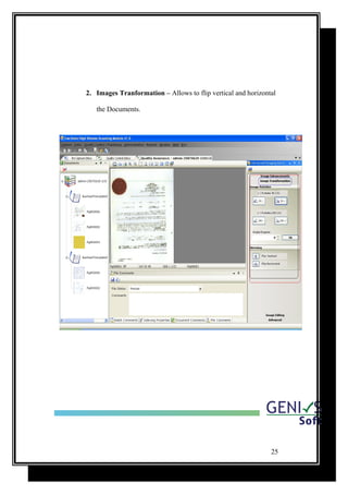 2. Images Tranformation – Allows to flip vertical and horizontal
the Documents.
25
 
