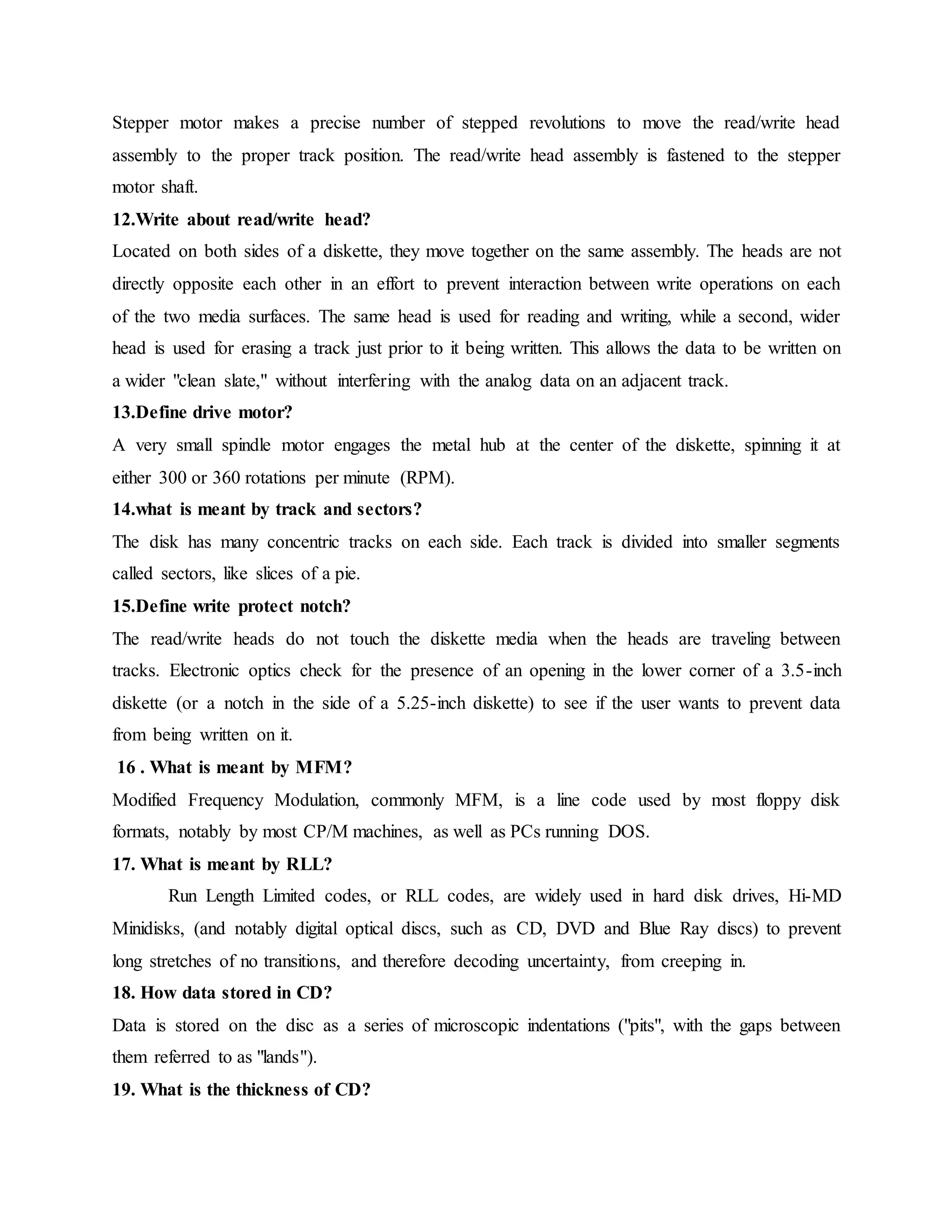 COMPUTER HARDWARE - SHORT NOTES | DOC