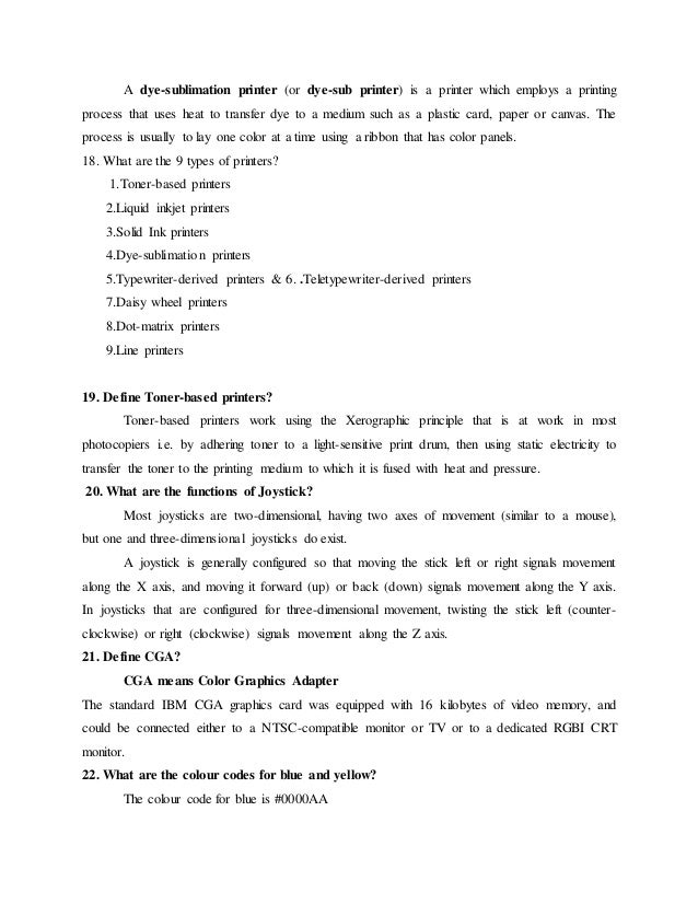 COMPUTER HARDWARE SHORT NOTES