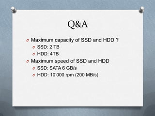 Hard Disk Drive versus Solid State Drive | PPTX