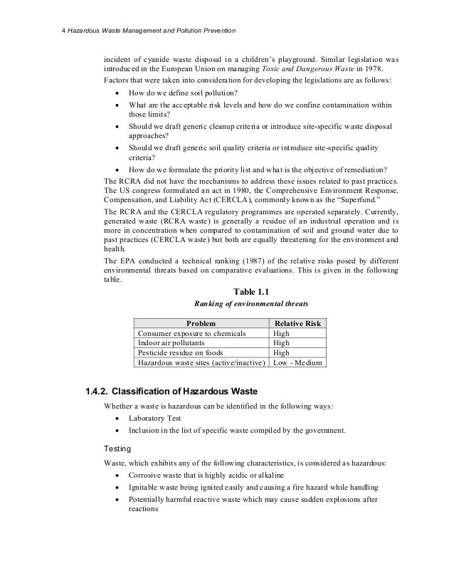 pollution prevention and waste management