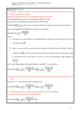 Perspective in Informatics 3 - Assignment 1 - Answer Sheet | PDF