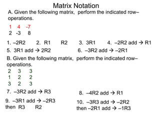 R1 R2 And R3 Matrix Hw 3 | PPT
