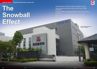 • one step at a time can lead to lasting success 
• extraordinary quality thanks to the use of SMC 
fiberglass 
• offset, PDA and segment dishes in all sizes can be 
produced 
• supplier of choice even for small purchasers 
• guarantees very long service life of its dishes 
■ 
COMPANY REPORT Fiberglass Dish Manufacturer Hwadar, China 
The 
Snowball 
Effect 
The new company headquarters 
of Hwadar in Dongguan. 
126 TELE-audiovision International — The World‘s Largest Digital TV Trade Magazine — 03-04/2014 — www.TELE-audiovision.com www.TELE-audiovision.com — 03-04/2014 — TELE-audiovision International — 全球发行量最大的数字电视杂志127 
 