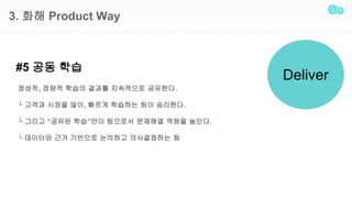 3. ?? Product Way
#5 ?? ??
Deliver
???, ??? ??? ??? ????? ????.
 ??? ??? ??, ??? ???? ?? ????.
 ??? ??? ???? ???? ???? ??? ???.
 ???? ?? ???? ???? ?????? ?
 