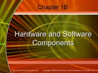 Copyright © 2006 by The McGraw-Hill Companies, Inc. All rights reserved.
McGraw-Hill Technology Education
Chapter 1B
Hardware and Software
Components
 