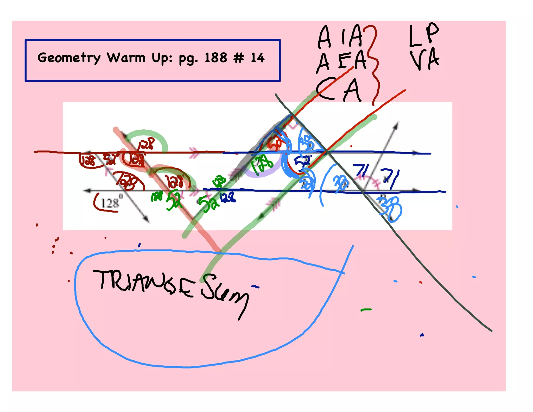 Geometry Warm Up: pg. 188 # 14