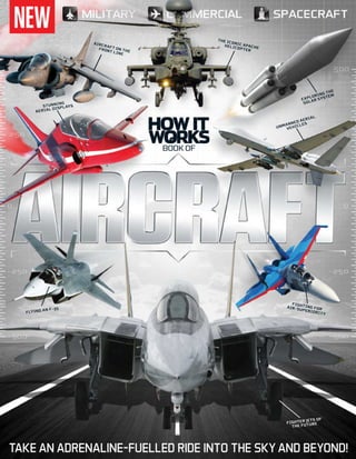 STUNNING
AERIAL DISPLAYS
UNMANNED AERIAL
VEHICLES
FLYING AN F-35
EXPLORING THE
SOLAR SYSTEM
THE ICONIC APACHEHELICOPTER
FIGHTER JETS OF
THE FUTURE
FIGHTING FORAIR-SUPERIORITY
TAKE AN ADRENALINE-FUELLED RIDE INTO THE SKY AND BEYOND!
BOOK OF
AIRCRAFT ON THE
FRONT LINE
 