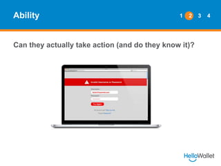 Ability

1

2

Can they actually take action (and do they know it)?

3

4

 
