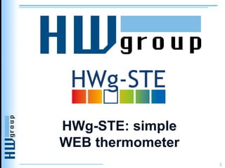 HWg-STE:  simple WEB thermometer 