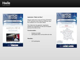 Application “Le Podium By Fouganza”
- Communiquer autour de la nouvelle collection de
vêtements pour l’équitation de la marque
- chaque jour, pendant 15 jours, une image de
cavalier avec des masques sur les produits à
découvrir, puis tirage au sort parmi ceux qui ont
trouvé les bonnes couleurs.
Fonctionnalités :
- version Desktop et mobile
- espace de suivi des participants, tirage au sort,
export des données
- Multilingue
Résultats :
+ 2K Fans / + 20% de croissance
+ 1960 données opt-ins
+ 350 partages / 1500 invitations FB
 