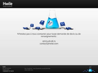 Hwile
26 rue Feydeau
75002 Paris
+33(0)9.67.07.34.55
Sur Facebook : www.facebook.com/studiohwile
www.hwile.com
Asterix et Obélix : Au service de sa Majesté, deviens un héros du film !
L'utilisateur choisit le personnage qu'il souhaite incarner
parmis la liste proposé
Il peut ensuite choisir une de ses photos (webcam, upload, ou
FB) afin de l'ajuster sur le visage du personnage pré-
selectionné.
L'utilisateur a ensuite la possibilité de partager sa photo sur
Facebook, ou par mail, twitter...
 