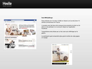 Toyota GT-86 Experience
Pour le lancement de sa nouvelle voiture GT86, Toyota à souhaité
proposer à ses fans d’éditer leur propre voiture via ce configurateur.
Carrosseries, jantes, phares, stickers peuvent être personnalisés par
l’internaute, puis partagé sur leur mur Facebook.
Une galerie de toutes les créations est également visible sur l’
application.
L’application a été développé en version desktop et mobile.
 