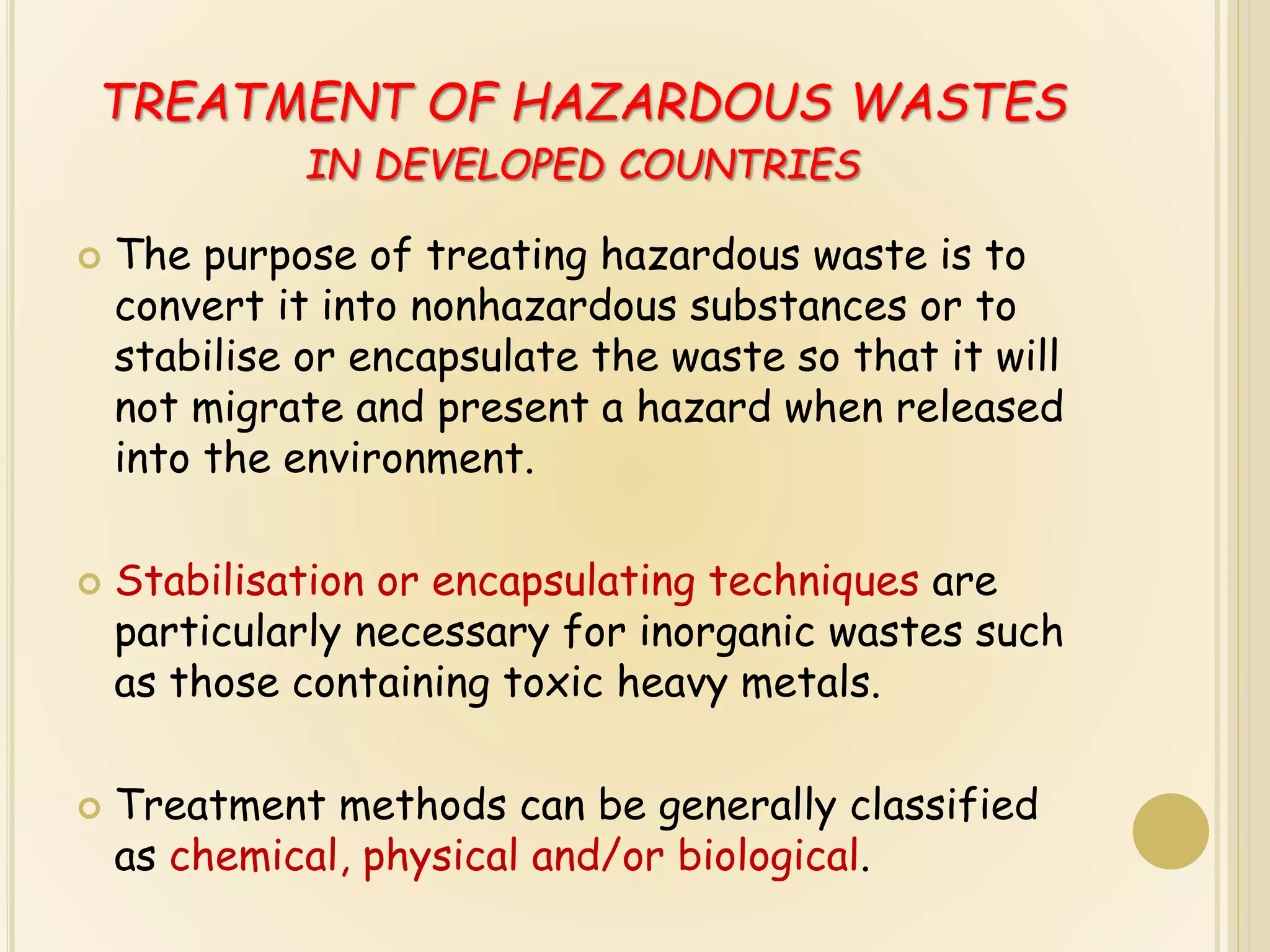 The Hazardous Wastes Management, Handling & Transboundary movement