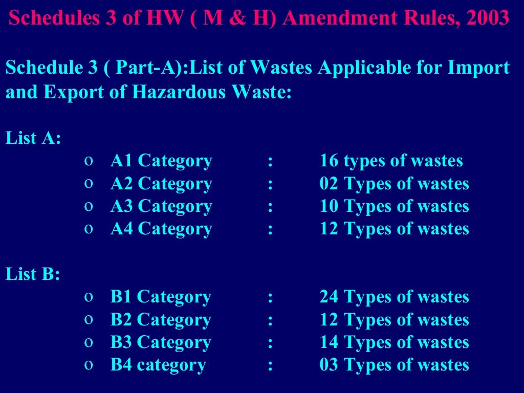 Hazardous waste ( management & handling ) rules, 1989