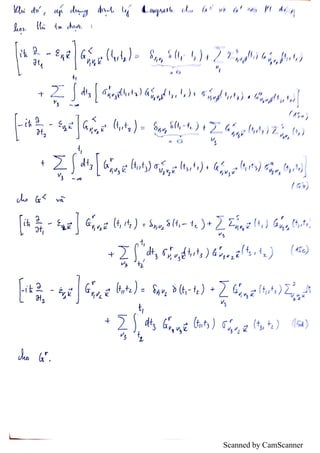 Non equilibrium Green function. | PDF