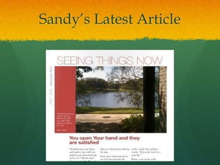 Sandy’s Latest Article
 
