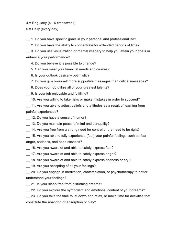 Health & Wellness Questionnaire