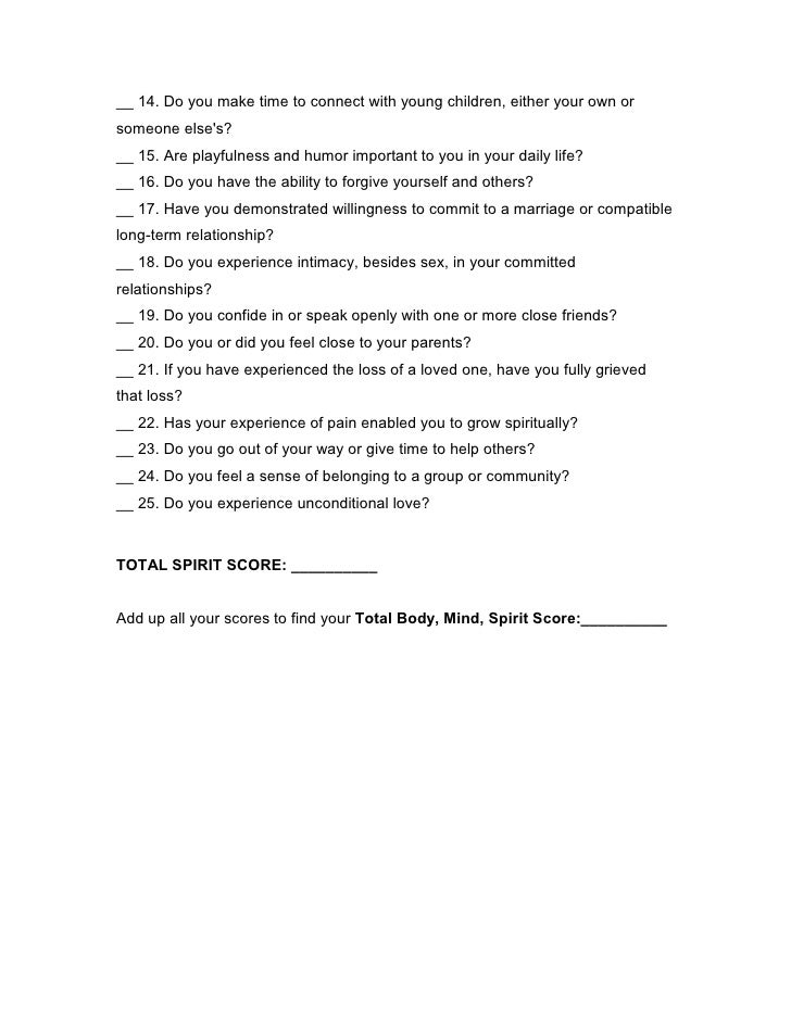Health & Wellness Questionnaire