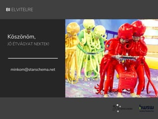 BI ELVITELRE
Köszönöm,
JÓ ÉTVÁGYAT NEKTEK!
minkom@starschema.net
 