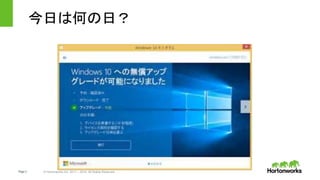 Page3 © Hortonworks Inc. 2011 – 2014. All Rights Reserved
今日は何の日？
 