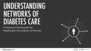 UNDERSTANDING
NETWORKS OF
DIABETES CARE
q
HxD 2013NETWORKS OF DIABETES CARE
A research framework for
healthcare innovation tomorrow
Consulting
 