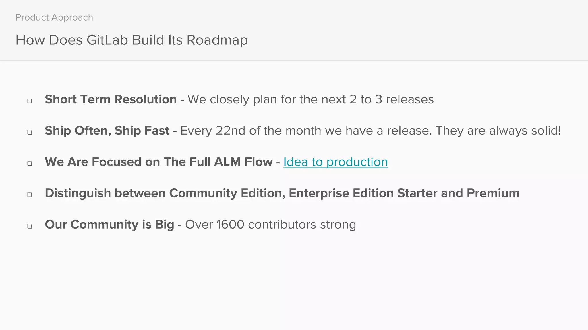 GitLab Product Roadmap and Approach | PPT